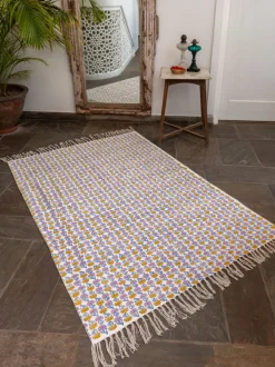 Abha Block Printed Cotton Dhurrie Rug