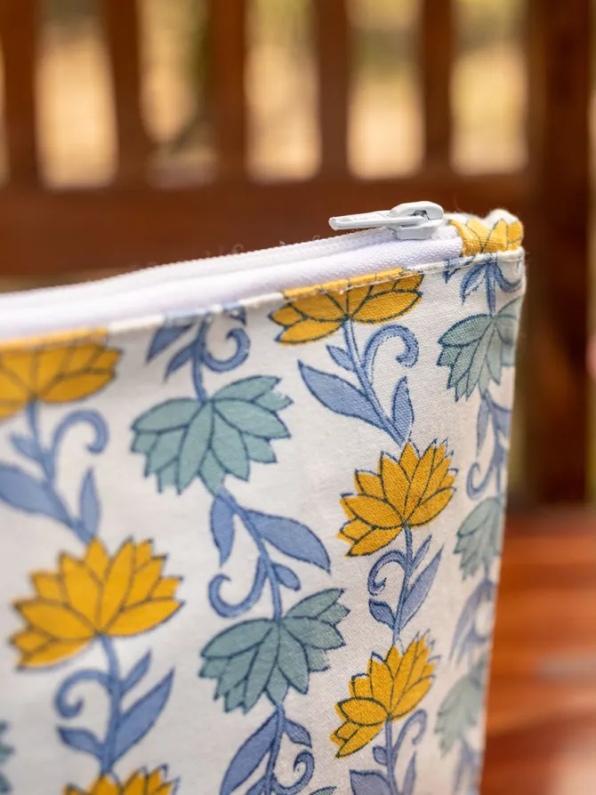 Abhyuday Hand Block Print Cotton Travel Pouch
