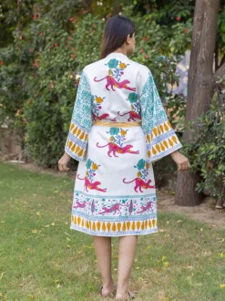 Adbhut Block Printed Luxury Cotton Bath Robe