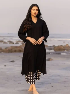 Adham Black Modal Palazzo Pants