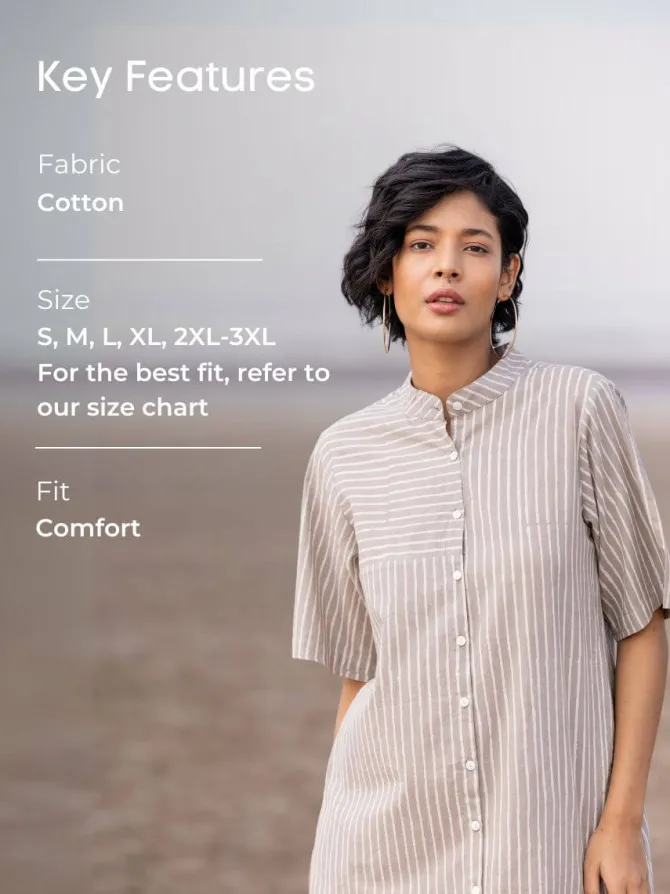 Adrija Cotton Tunic Shirt Dress