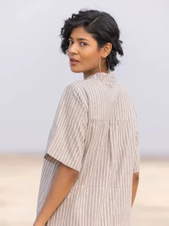 Adrija Cotton Tunic Shirt Dress