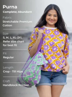 Advaya Hand Block Printed T-shirt