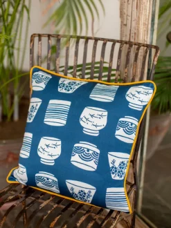 Aizome Cotton Cushion Cover - 16 Inch
