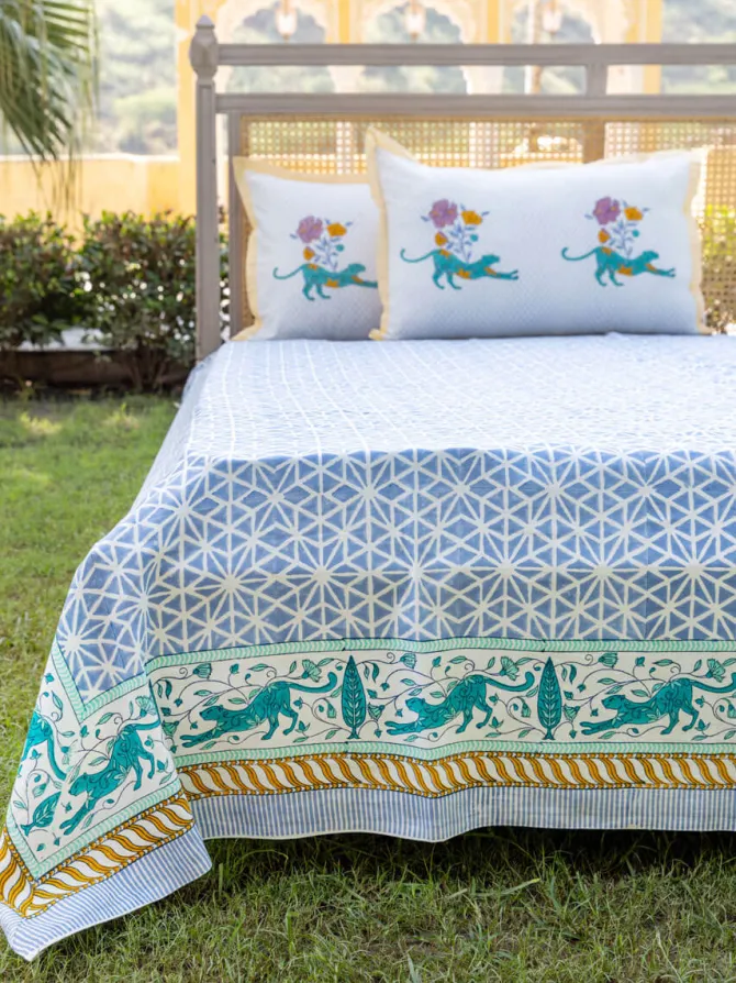 Ajooba Block Printed Cotton Bedsheet