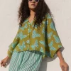 Alia Hand Printed Poncho Top