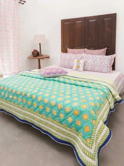 Amaltas Block Printed Cotton Quilt