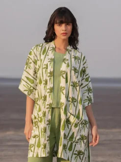 Amore Block Printed Kimono Jacket