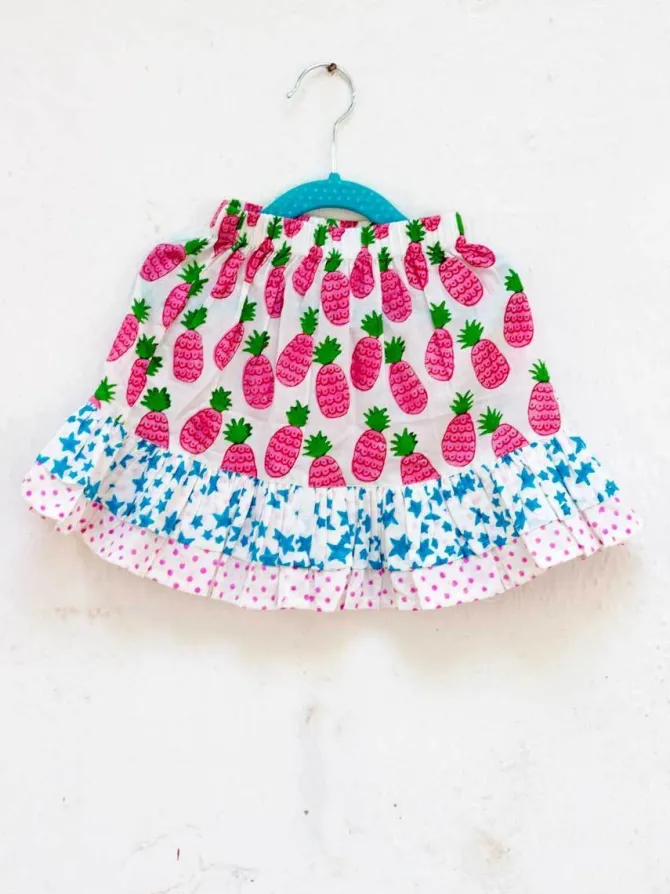 Ananaas Organic Cotton Block Printed Double Layered Skirt