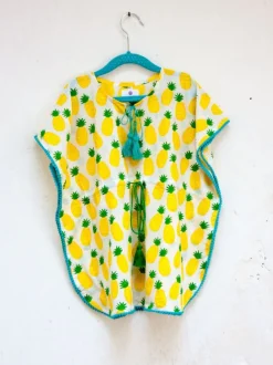 Ananaas Organic Cotton Block Printed Kaftan for Kids