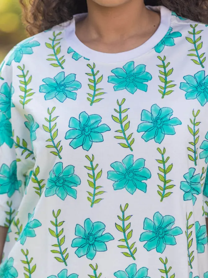 Ananda Hand Block Printed Comfort Fit T-shirt
