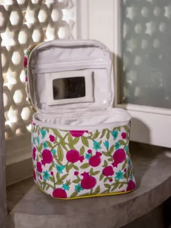 Anar Block Printed Cotton Vanity Case