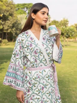 Anokhi Block Printed Luxury Cotton Bath Robe