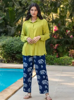 Aparajita Indigo Slub Co-ord Set of 2