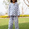 Appu Block Printed Cotton Top & Pyjama Set