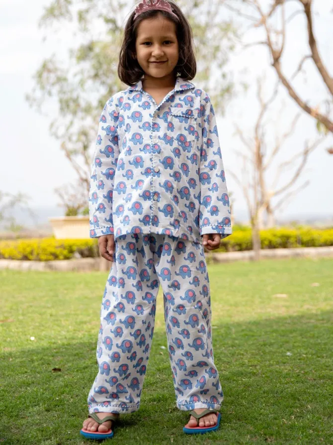 Appu Block Printed Cotton Top & Pyjama Set