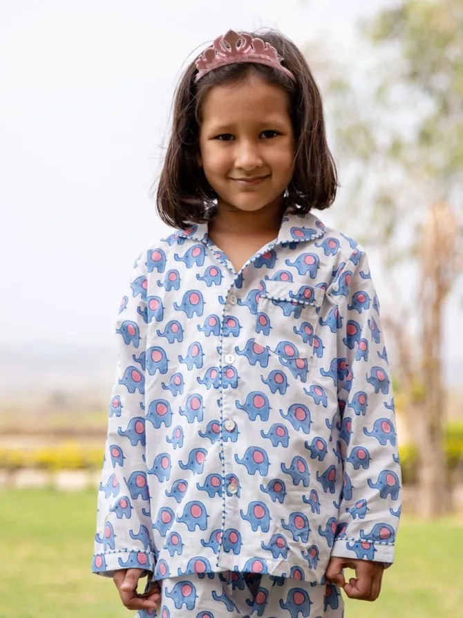 Appu Block Printed Cotton Top & Pyjama Set