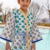 Appu Block Printed Waffle Cotton Bath Robe