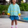 Aqua Fun Blue Organic Cotton Quilted Tea Cup Jacket