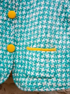 Aqua Fun Blue Organic Cotton Quilted Tea Cup Jacket