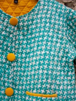 Aqua Fun Blue Organic Cotton Quilted Tea Cup Jacket