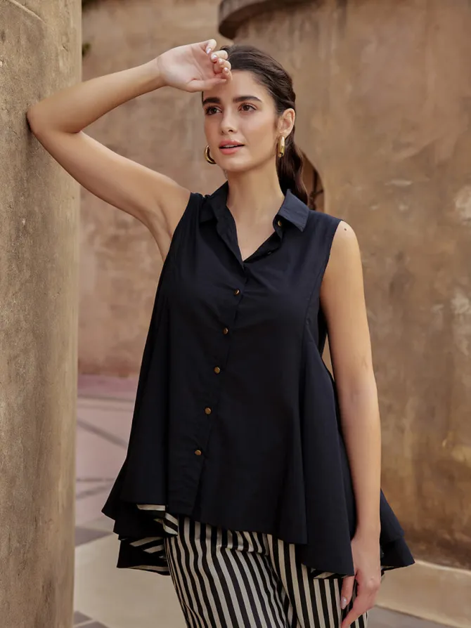 Argan Sleeveless Asymmetrical Top