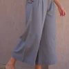 Ash Grey Cotton Palazzo Pants