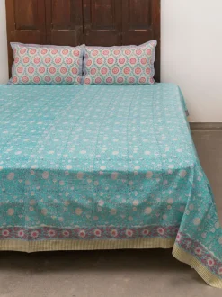 Aster Hand Block Printed Cotton Bed Sheet