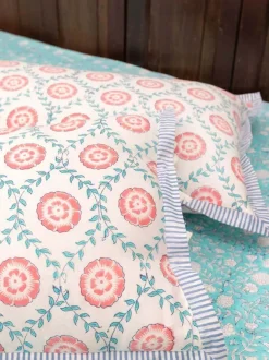 Aster Hand Block Printed Cotton Bed Sheet