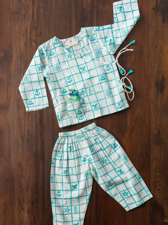 Atlas Organic Cotton Block Printed Angrakha Set