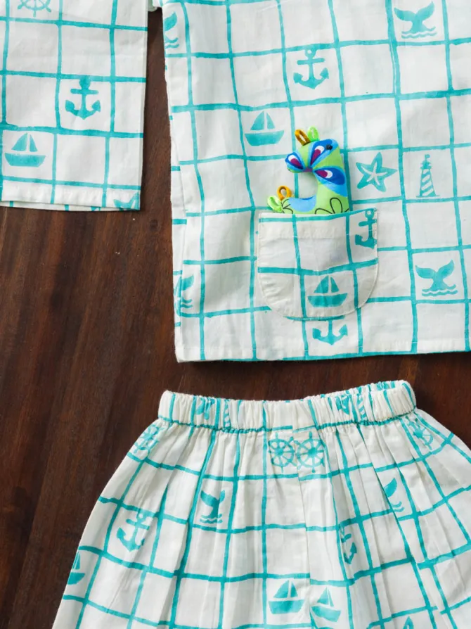 Atlas Organic Cotton Block Printed Angrakha Set