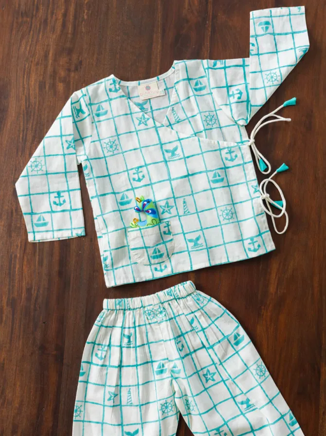 Atlas Organic Cotton Block Printed Angrakha Set