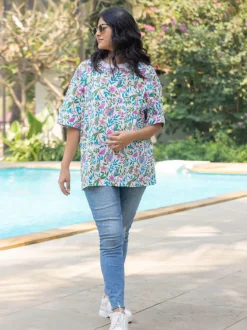 Atman Hand Block Printed Comfort Fit T-shirt