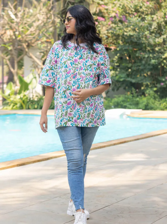 Atman Hand Block Printed Comfort Fit T-shirt