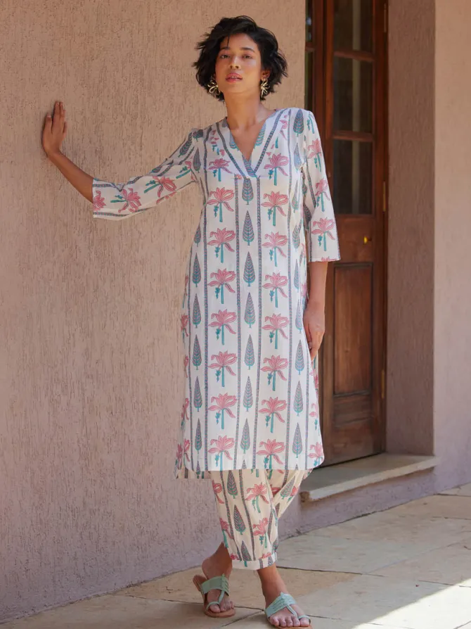 Atrani Block Printed Cotton Kurta