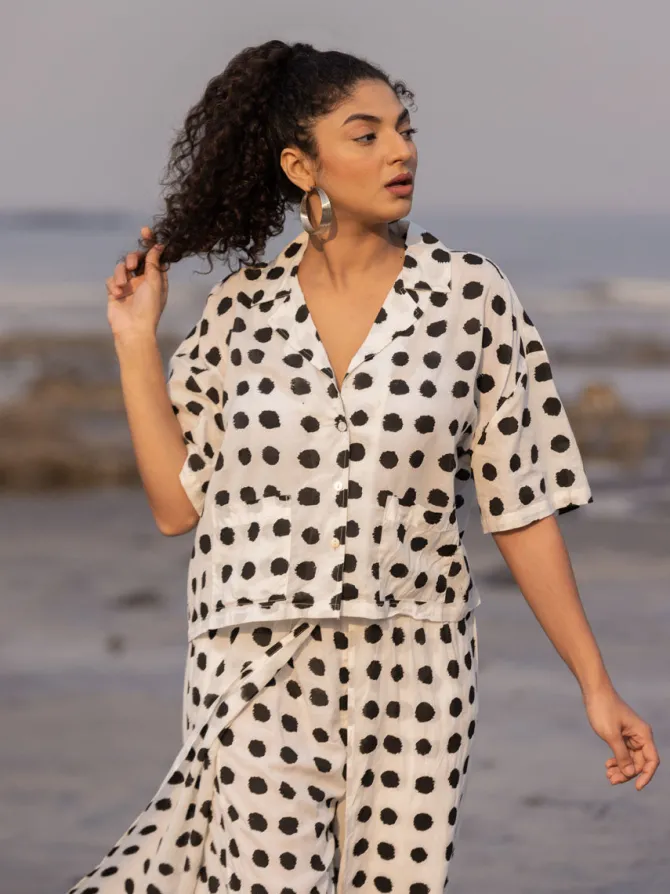 Audrey Black Polka Co-ord Set of 2