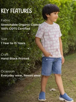 Aye Aye Captain Organic Cotton Block Printed T-shirt