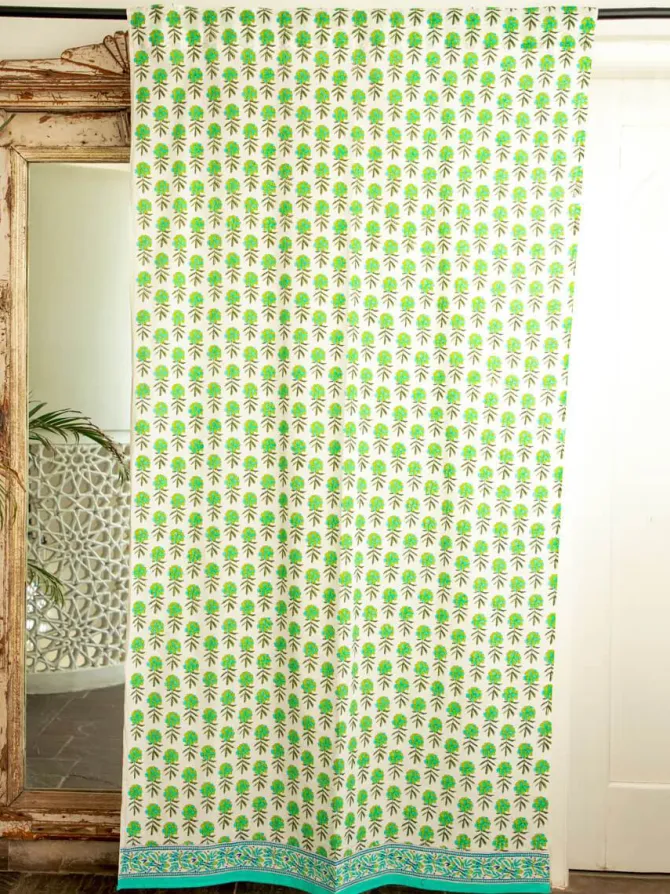 Bahaar Block Printed Cotton Curtain