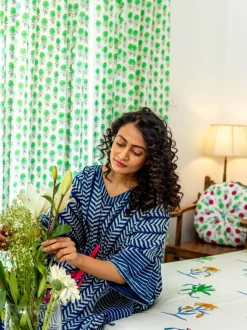 Bahaar Block Printed Cotton Curtain