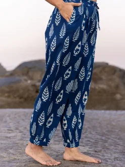 Baku Indigo Cotton Lantern Pants