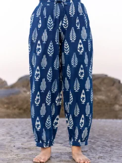 Baku Indigo Cotton Lantern Pants