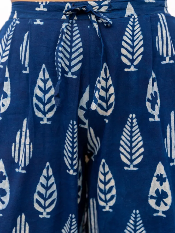 Baku Indigo Cotton Lantern Pants