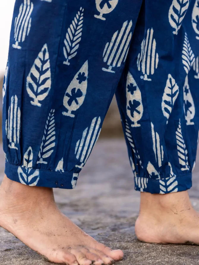 Baku Indigo Cotton Lantern Pants