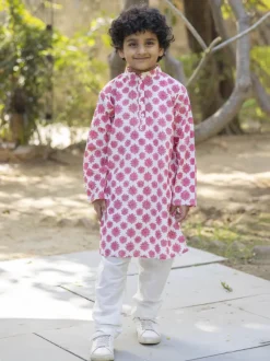 Barfi Organic Cotton Block Printed Long Kurta