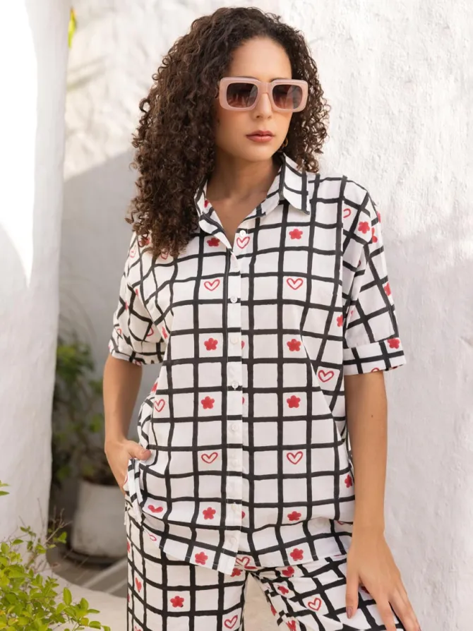 Bella Block Printed Cotton Co-ord Set of 2