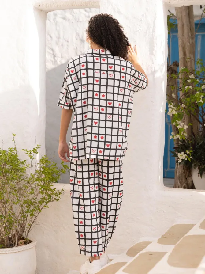 Bella Block Printed Cotton Co-ord Set of 2