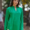 Bethany Solid Green Top