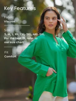 Bethany Solid Green Top