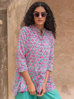Bhavya Floral Printed Slub Shirt