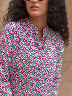Bhavya Floral Printed Slub Shirt